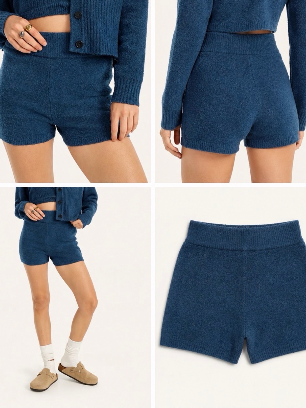 J.Crew Blue Knit Shorts | High Rise Cozy Fall Preppy Minimalist